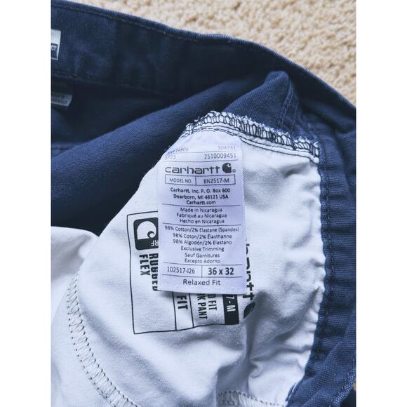 Carhartt Men's FR Rugged Flex Relaxed Fit Canvas Work Pants 36x32 Blue Utility - Picture 8 of 9